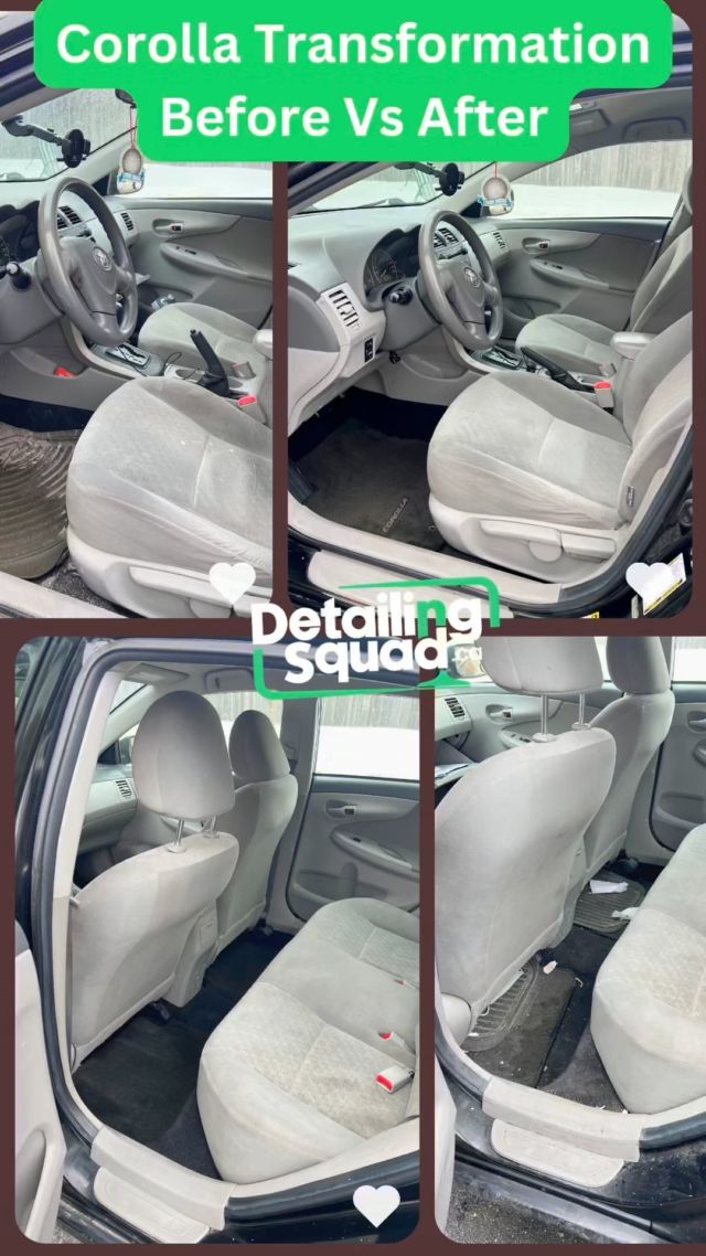 Corolla interior before and after detailing